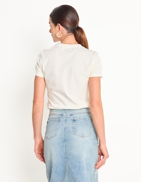 Playera manga corta Metropolis cuello redondo para mujer