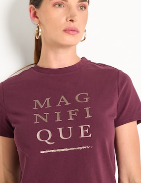 Playera manga corta Metropolis cuello redondo para mujer