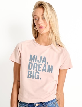 Playera manga corta Metropolis cuello redondo para mujer