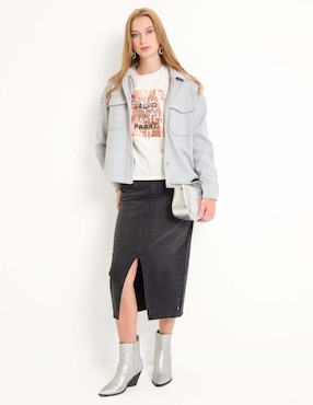 Playera manga corta Metropolis cuello redondo para mujer