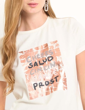 Playera manga corta Metropolis cuello redondo para mujer