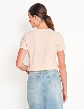 Playera manga corta Metropolis cuello redondo para mujer