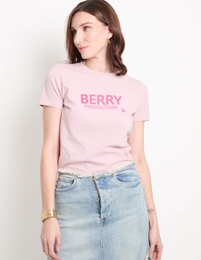 Playera manga corta Metropolis cuello redondo para mujer