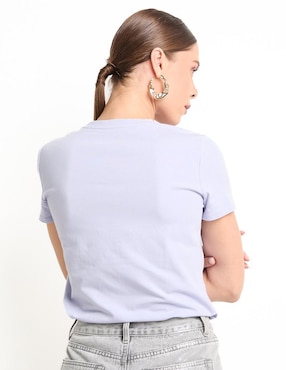 Playera manga corta Metropolis cuello redondo para mujer