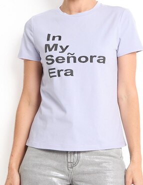 Playera manga corta Metropolis cuello redondo para mujer