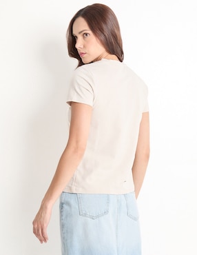 Playera manga corta Metropolis cuello redondo para mujer