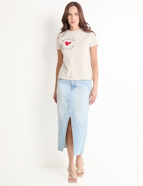 Playera manga corta Metropolis cuello redondo para mujer