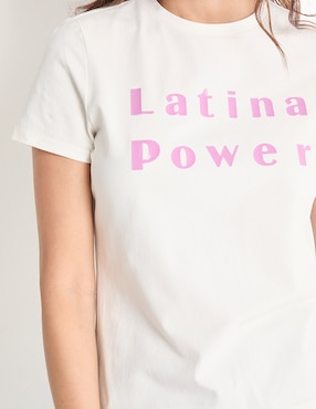 Playera manga corta Metropolis cuello redondo para mujer