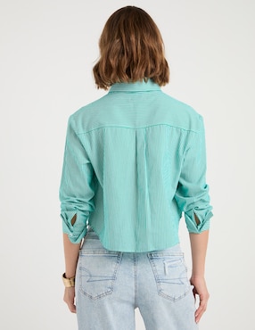 Blusa camisera manga larga para mujer