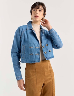 Chamarra denim Metropolis para mujer