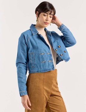 Chamarra denim Metropolis para mujer