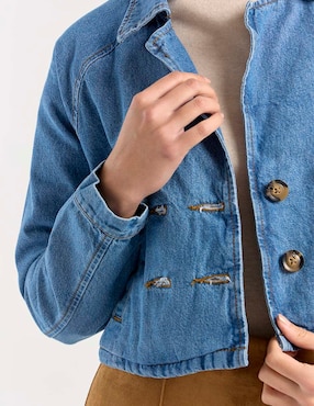 Chamarra denim Metropolis para mujer