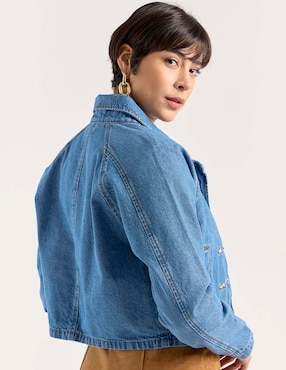 Chamarra denim Metropolis para mujer