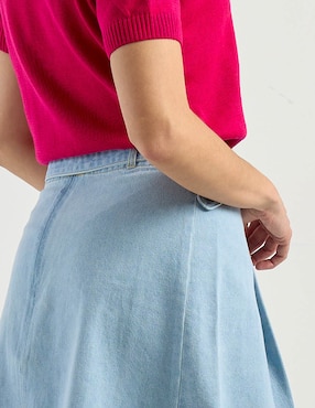 Falda corta Metropolis de mezclilla a la cintura