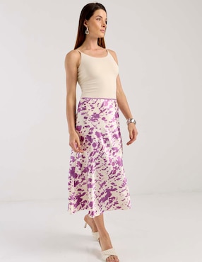 Falda midi Metropolis a la cintura