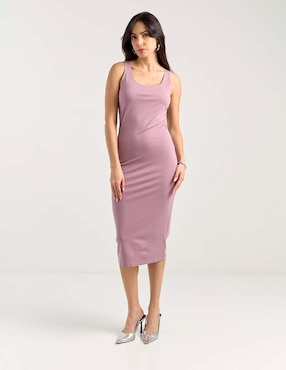 Vestido midi casual Metropolis para mujer