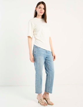 Playera manga corta Metropolis cuello redondo para mujer