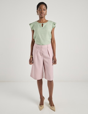 Pantalón capri Metropolis amplio para mujer