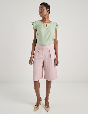 Pantalón capri Metropolis amplio para mujer