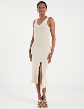 Vestido midi casual Metropolis para mujer