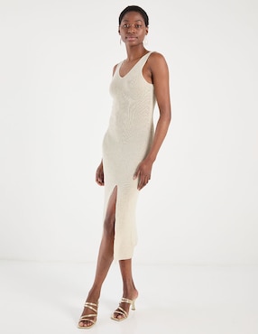 Vestido midi casual Metropolis para mujer