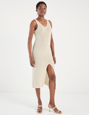 Vestido midi casual Metropolis para mujer