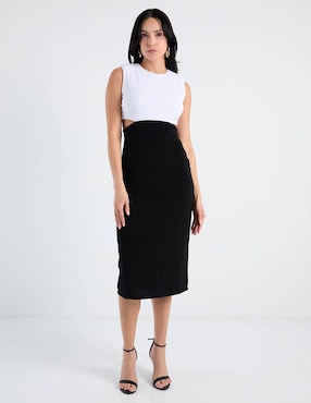 Vestido midi casual Metropolis para mujer