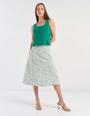Falda midi Metropolis a la cintura