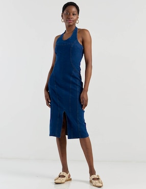 Vestido midi casual Metropolis para mujer