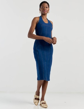 Vestido midi casual Metropolis para mujer