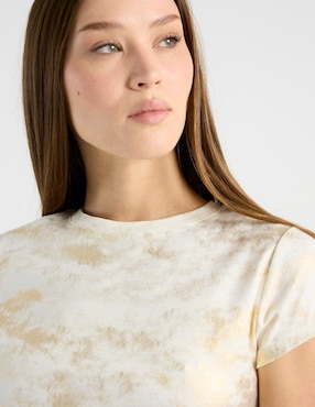 Playera manga corta Metropolis cuello redondo para mujer