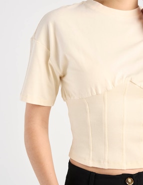 Playera manga corta Metropolis cuello redondo para mujer