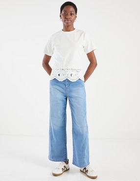 Playera manga corta Metropolis cuello redondo para mujer