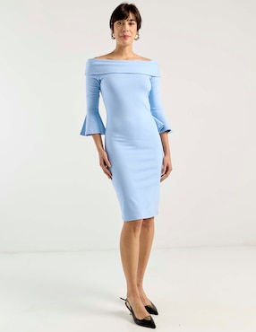 Vestido 3/4 de fiesta Metropolis escote bardot para mujer