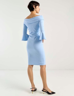 Vestido 3/4 de fiesta Metropolis escote bardot para mujer