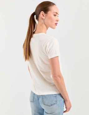 Playera manga corta Metropolis cuello redondo para mujer