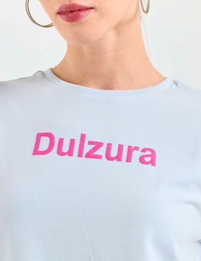 Playera manga corta Metropolis cuello redondo para mujer