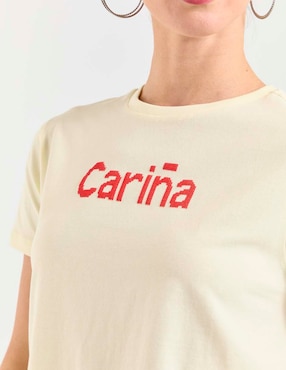Playera manga corta Metropolis cuello redondo para mujer