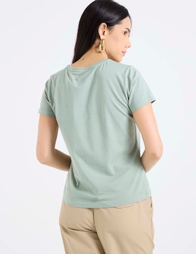 Playera manga corta Metropolis cuello redondo para mujer
