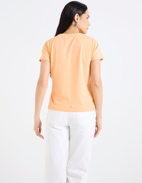 Playera manga corta Metropolis cuello redondo para mujer