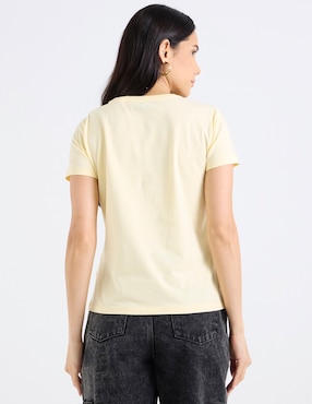 Playera manga corta Metropolis cuello redondo para mujer