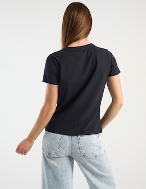 Playera manga corta Metropolis cuello redondo para mujer