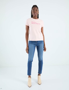 Playera manga corta Metropolis cuello redondo para mujer
