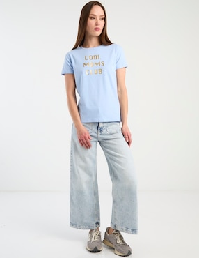 Playera manga corta Metropolis cuello redondo para mujer