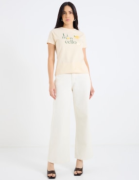 Playera manga corta Metropolis cuello redondo para mujer