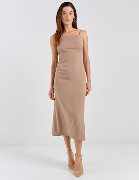 Vestido midi formal Metropolis para mujer