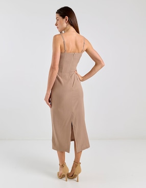 Vestido midi formal Metropolis para mujer