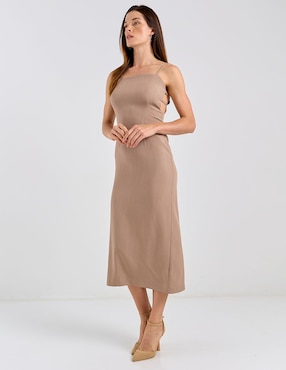 Vestido midi formal Metropolis para mujer