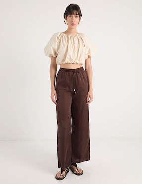 Pantalón relaxed Metropolis regular para mujer