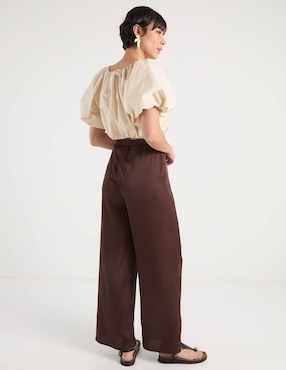 Pantalón relaxed Metropolis regular para mujer